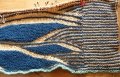 Annette Fredrich strickt mit "Colori" einer Garnmischung aus Wolle, Leinen und Seide