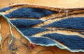 Annette Fredrich strickt mit "Colori" einer Garnmischung aus Wolle, Leinen und Seide