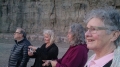 Beim Sonnenuntergang-Begucken: Peter Kluge, Edeltraud Wagner, Pia Lenhard, Ilse Steckner